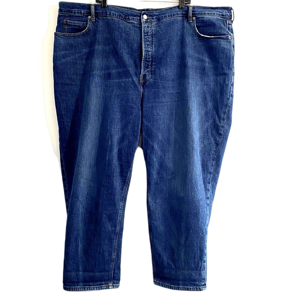 Old Navy Extra High Rise Sky Hi Straight Jeans Button Fly Denim Plus Size 28